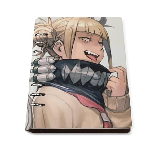 ヒロアカ 渡我 システム手帳 ノートメモ帳 バインダーノート A5サイズ 6穴 レザー ルーズリーフ式 詰め替え可 バインダーリング プレゼント 学生
