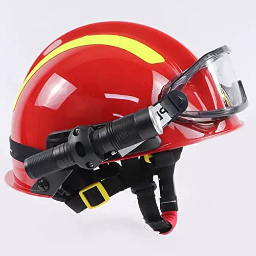 Fadiadem Casco de Seguridad Ajustable Casco Duro de Rescate, Casco de protección de Cabeza de Rescate de Emergencia de Desastre de terremoto, Casco Anti-Impacto con Faro y Gafas