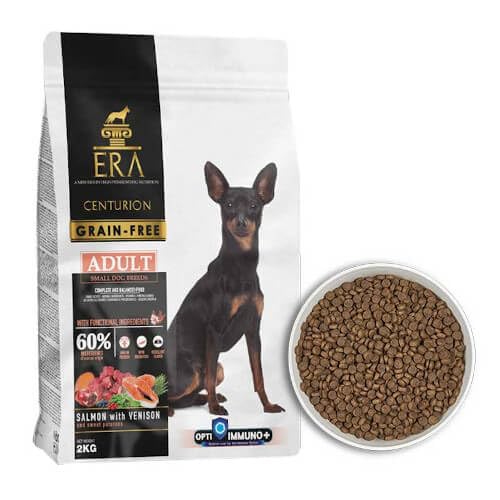 Pienso ERA Centurion Grain Free | Salmón y Venado para Razas Pequeñas | Nutrición Especializada Sin Granos | 2 kg