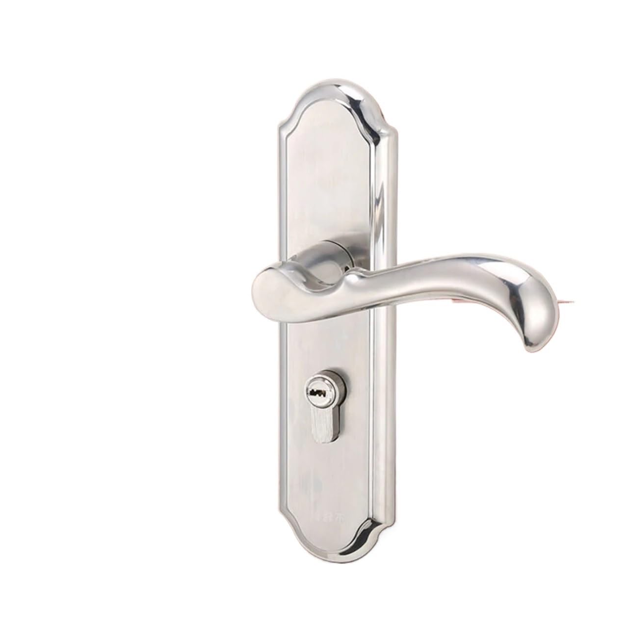 Wajjwi Silver Door Handle Stainless Steel Full Set Privacy Entry With Locks For Home