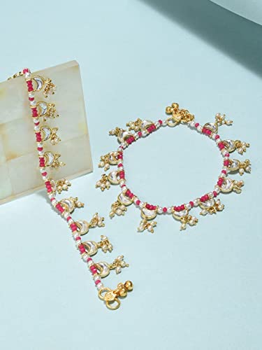 Kundan Drop Anklets for Women-ZPFK11553