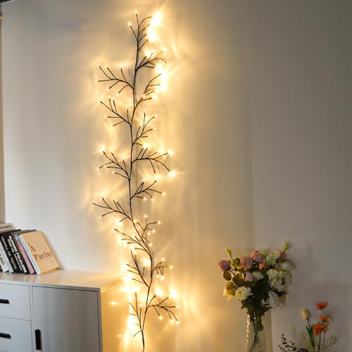 XINXIANLIAN 96 LED Willow Vine Lights 6FT Enchanted Wall Decoration Vine Lights 8 Modes for Home...
