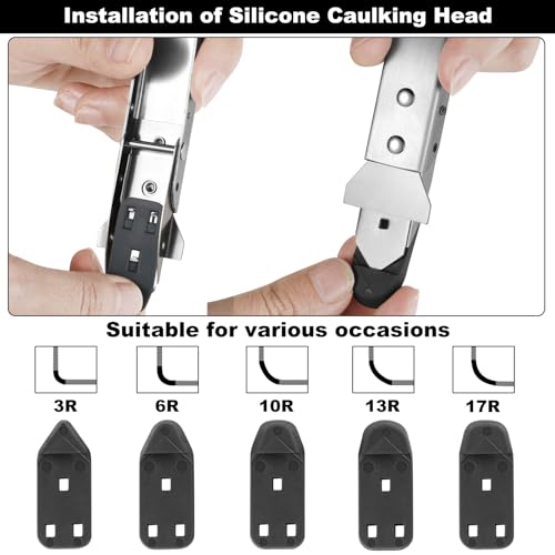 Mooshy Silikonentferner Set, 4 in 1 Rostfreier Edelstahl Silikonfugenentferner Silikon Abzieher Silikonentferner Werkzeug Für Küche Badezimmer Wand Boden Fliesen Fenster Waschbecken