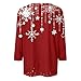Festive Christmas Shirts for Women Long Sleeve Casual Xmas Tree Graphic Cute Holiday Party Tees Fashion Fall Tops Reds Medium