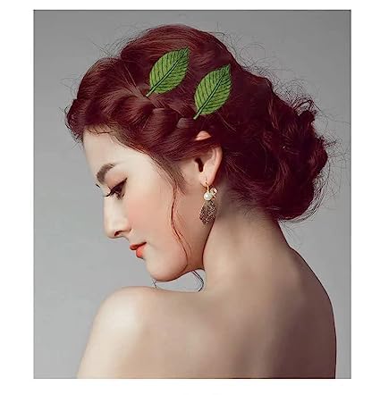 12 clips de cabello vintage con hojas bordadas miniatura 2