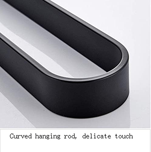 Toallero libre perforado de aluminio grueso negro como accesorios de baño indispensables 7
