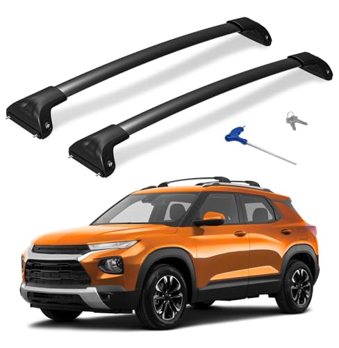 Image of 300lbs Lockable Roof Rack Cross Bars Compatible with 2021-2026 Chevrolet Chevy Trailblazer L LT ACTIV RS, Aluminum Crossbars for Rooftop Cargo Bars Luggage Kayak Canoe Bike Snowboard Racks