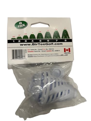 BirTee Golf Tees - PRO Speed PLUS with Flexibility & Durability - 8 Pack. Indoor Golf Tees/Golf Simulator Tees/Winter Plastic Golf Tees (White)