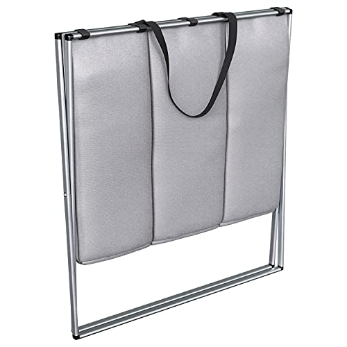 Organizador dobrável de roupas sujas com 3 compartimentos, Cinza,ORG0686, Euro Home