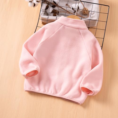 1-7T Little Girls Fleece Jacket Soft Lightweight Polar Coat Full Zip Long Sleeve Outwear Boys Fall Winter Clothes3