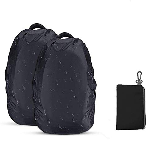 Backpack Cover,2 Pack Backpack Rain Cover Reflective Backpack Cover w/Rainproof Storage Pouch, Anti-Slip Buckle Strap,35L Waterproof Backpack Cover for Outdoor Activities