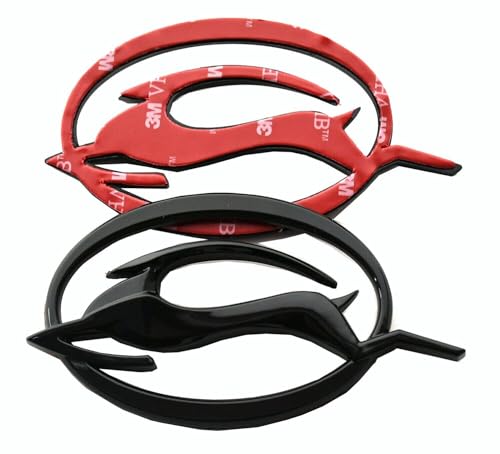 Image of 4Pc Impala SS Rear Quater Panel Emblems Plus Flying Impala Left and Right Emblem 3D Letter Badges Sticker Decal Replacement for 1994 1995 1996 10253595 CH-Flying Impala (Gloss Black)
