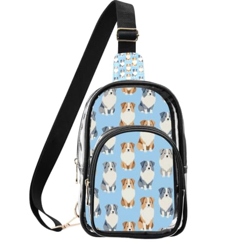 Bolso cruzado en el pecho ideal para estadios y paseos con diseño de perro pastor