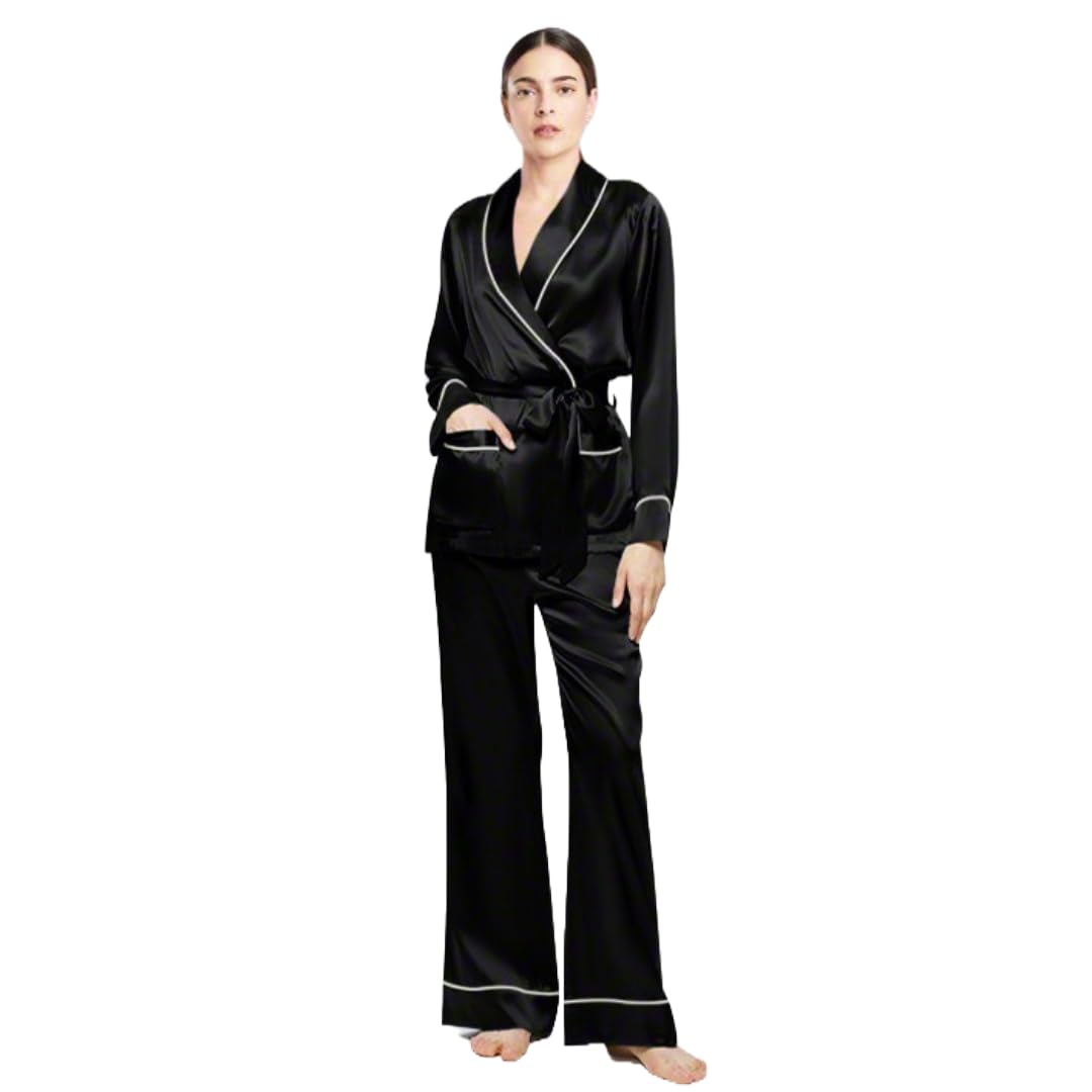 Bella babe by SK Premium Satin Wrap Set for Women | Double belt Closure | Luxury Vibes | Pallazo Bottoms | Thick high QualitySatin | Nightwear | Casual Outfit | Outdoor Co ords-image-40