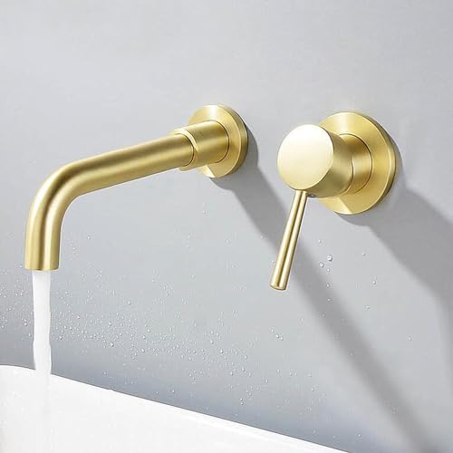 Mitigeur de lavabo mural encastrable eau chaude et froide en laiton