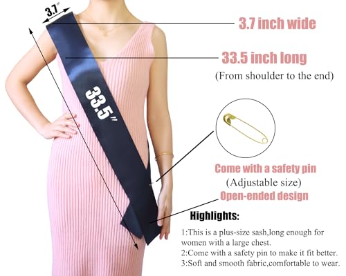 image for Docooniver 4 Pack Navy blue Blank Sashes,Plain Satin Sash for Pageants