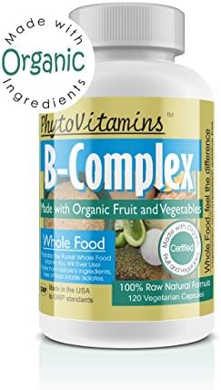 PhytoVitamins Whole Food B Complex 120 Veg Caps Made with Organic