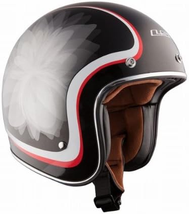 LS2 Helmets OF583 Bobber Open Face Helmet (Glow Black, Large)