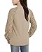 Apbondy Girls Long Sleeve Shirts Casual Crew Neck Lace Loose Blouse Tops Beige
