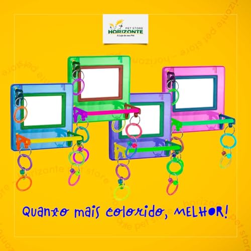 Brinquedo Espelho Para Calopsita Agapornis Periquito Multi Play Colorido Divertido Toco Tucano Espel