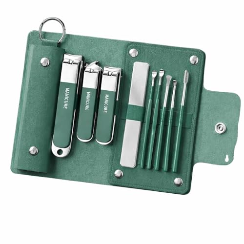 Image of Nail Cutter Set | Manicure Kit & Pedicure Kit | Stainless Steel Grooming Kit for Men & Women, Cuticle Remover, Nail File, Ear Pick & Tweezers Set With Travel Case (10 in 1)