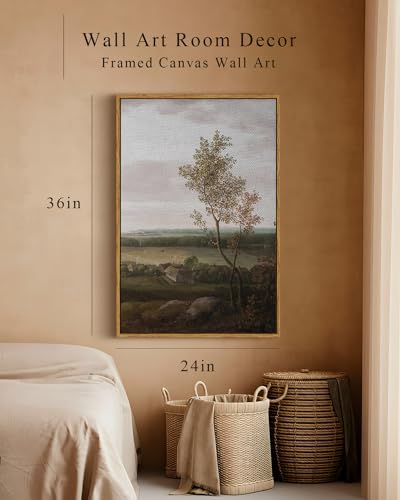 InSimSea Framed Canvas Prints Art Vintage Decor, Rural Scenery Landscape Paintings, Large Countryside Farmhouse Hanging Wall Decorations for Living Room Dining Room Bedroom, 24"x36" - Image 6