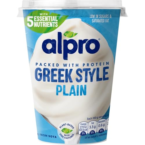 Alpro Greek Style Plain Plant-Based & Soya Yoghurt Alternative Vegan & Dairy Free 400g