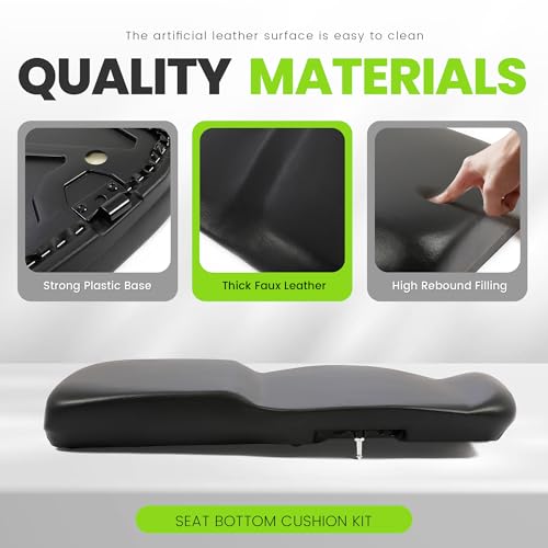 Image of HECASA Seat Bottom Cushion Compatible with 2013-2019 Polaris Ranger 570 900 900xp 1000 Diesel HST Deluxe Replacement for 2684965-070 Passenger Side Black