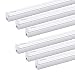 (Pack of 6) GRG LED T5 Integrated Single Fixture, 2Ft 10W 1100lm 6500K, Linkable Utility Shop Light, Garage Light, LED Ceiling & Under Cabinet Light, T5 T8 Fluorescent Tube Light Fixture Replacement