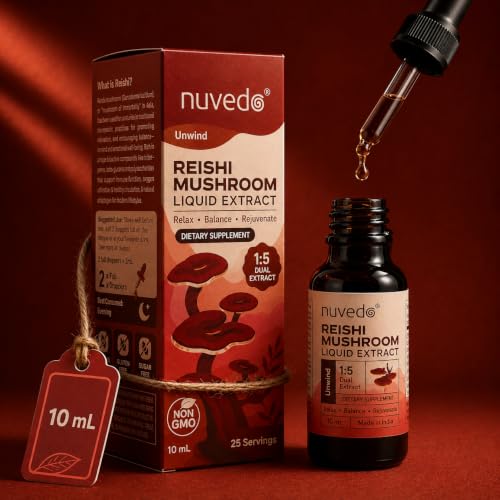 Image of Nuvedo Reishi Mushroom Liquid Extract | 10 mL | 1:5 Dual Extract