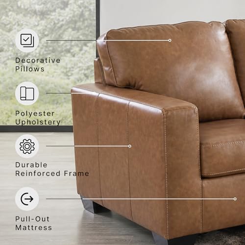 Ashley Bolsena Queen Leather Sofa Sleeper