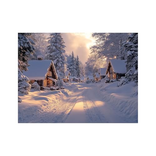 NEKAOEU(ネカオウ) クリスマス 絵画 冬の森の風景 キャンバスウォールアート プリント 冬の森の版画ワーク,ポスター キャンバス 装飾画 パネル, モダン リビング ベッドルーム 部屋飾り(白い)-40x60cm 額無し