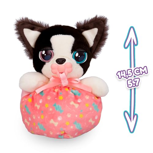 Mini Paws Baby Border Collie, Interaktiver Babyhund zum Herumtragen und Kuscheln, der Laute von Sich gibt - inkl. eines Tragebeutels, Empfohlen für Kinder ab 3 Jahren
