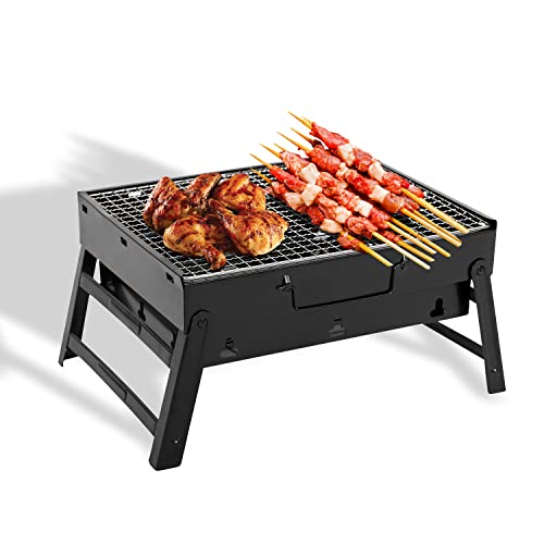 Join Nature Tragbarer Holzkohlegrill und Räucherofen,kompakter faltbarer Grill für Reisen,Kochen im Freien und BBQ,Campinggrill,Picknick,Terrasse,Garten Cover