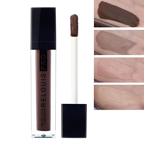 Relouis PRO Matte Satin Sparkle Liquid Eyeshadows - 15 Shades (13 Mocha Coffee)