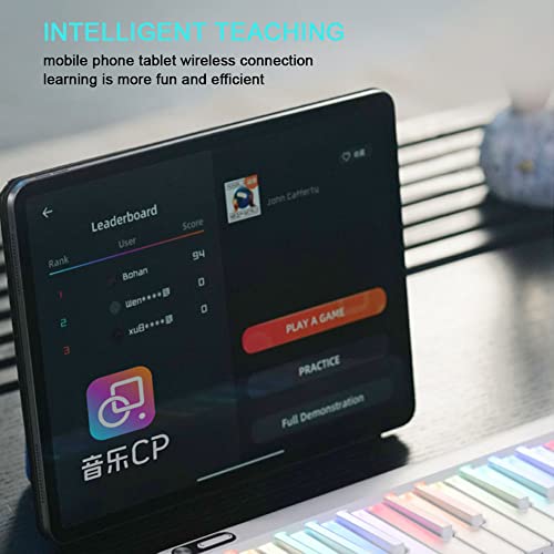KRUZZO Piano numérique à Clavier Pliable, 35 Touches, Support de Piano électronique Portable, Touches Lumineuses MIDI, Gamme de Sons de 88 Touches, Couverture complète, 38 Sons d’instrume Black - Les Beatles, Paul McCartney, John Lennon, RIngo Starr, George Harrison KRUZZO Piano numérique à Clavier Pliable, 35 Touches, Support de Piano électronique Portable, Touches Lumineuses MIDI, Gamme de Sons de 88 Touches, Couverture complète, 38 Sons d'instrume Black – Image 4