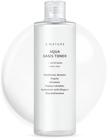 S.NATURE Aqua Oasis Toner PHA, calmante y calmante para la piel, tóner hidratante y refrescante para todo tipo de piel, cuidado de la piel coreano,