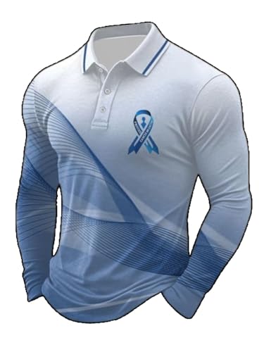 Prostate Cancer Awareness Shirts for Men Warrior Support Blue Ribbon Polo Shirt