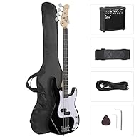 ♫【All - in - One Starter: Performance - Ready】The Bonnlo full - size 4/4 bass guitar kit is the perfect pick for beginners. It comes with a bass guitar, a 20W amplifier, a gig bag and other essentials for both practice and performance. You won't have...