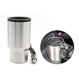 Auto Elektrischer Thermobecher Isolierbecher Kaffeetasse, 12V 450ml Edelstahl Elektrische Thermos Cup Warmhaltebecher Kaffeebecher Reisebecher Powered Von Auto Zigarettenanzünder für Kaffee Tee Milch