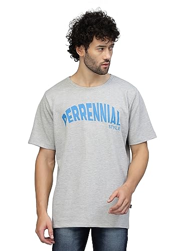 Image of Rigo Back Printed Half Sleeves Round Neck Oversized T-Shirt for Men | Drop Shoulder T-Shirt for Men | Loose Baggy Fit T-Shirt for Men