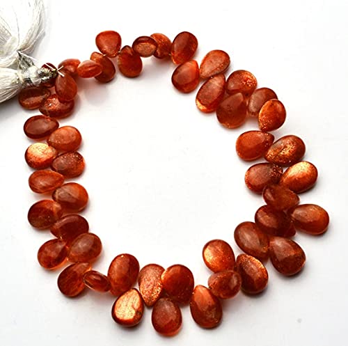 Sunstone naturelle en perles lisses pour éliminer les imperfections de vos bijoux faits main