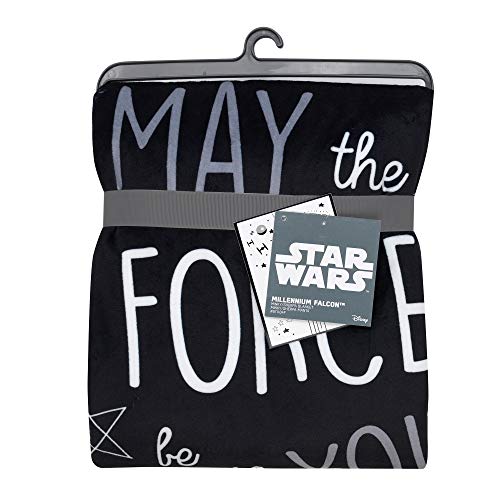 Lambs & Ivy Star Wars Millennium Falcon Black/White Soft Sherpa Baby Blanket #TOP4
