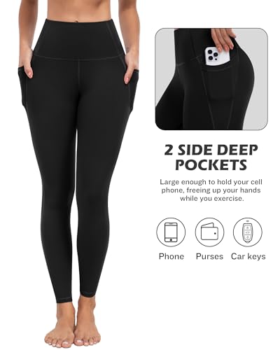 Image of ATHVOTAR Leggings with Pockets for Women, 7 Packs High Waisted Workout Tummy Control Yoga Pants