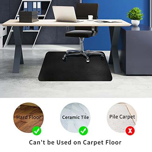 Office Chair Mat For Hard Wood Floors-47×36", Computer Gaming Rolling Chair Mat Heavy Duty Tile Floor Protector Black Pvc Floor Mats For Home And Office, Anti-Slip, Non-Toxic, Easy To Clean #TOP4