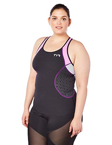 Combinaison TYR Competitor Aeroforce femme noir et violet pour triathlon