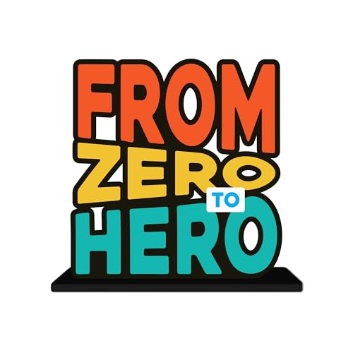 Image of Artvibes From Zero to Hero Inspirational Quotes Table Decor for Office Desk | Home Decoration Items | Living Room | Modern Art Wooden Showpiece Decorative Gift item (SP 1184)