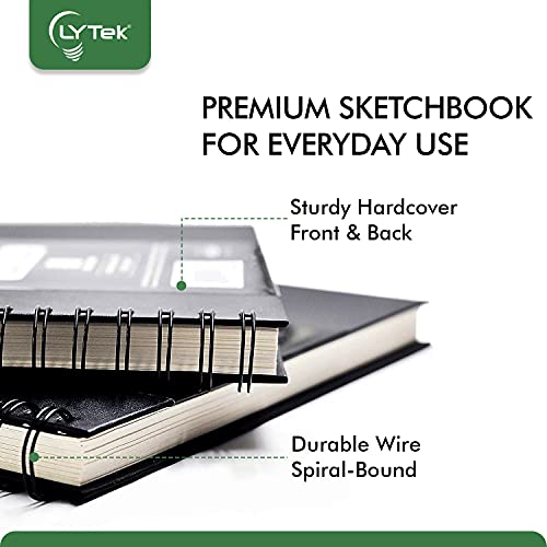 Lytek Sketch Books,Sketchbook Hardcover For Drawing And Sketching, With Spiral Wire And Pencil Loop, Acid Free Paper And Perforated Line,6X9 Inches,Perfect For Dry Media. #TOP1