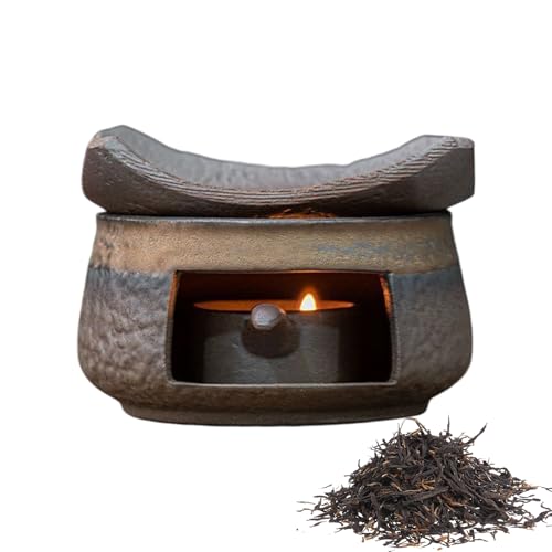 Hornillo de aromaterapia de cerámica | Multifuncional: Hornillo de té y difusor de aceite | Kit quemador de incienso y Zen - para sala de yoga, oficina en casa, sala de meditación