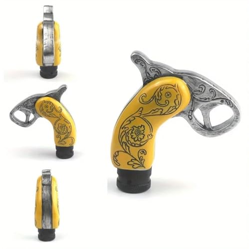 HOCSTON Yellow Gun Shape Resin Shift Knob for Most Vehicles
